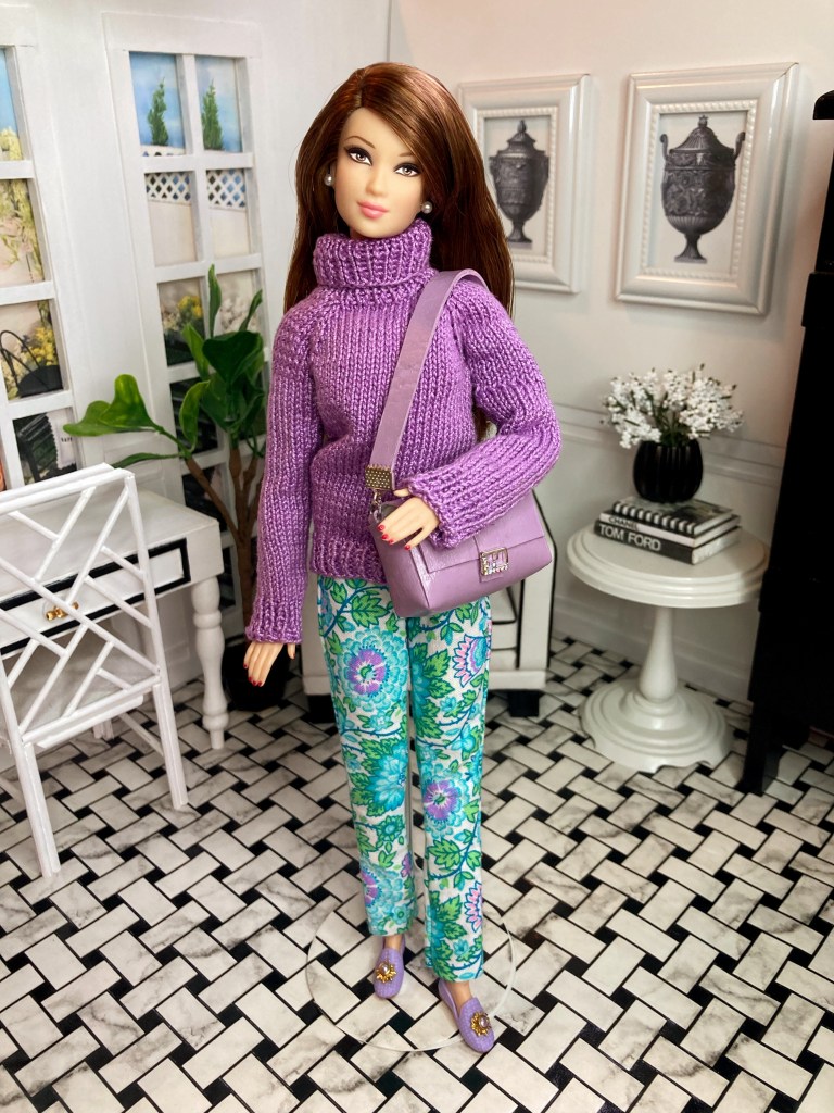 Bruni in a colorful casual outfit perfect for running errands.